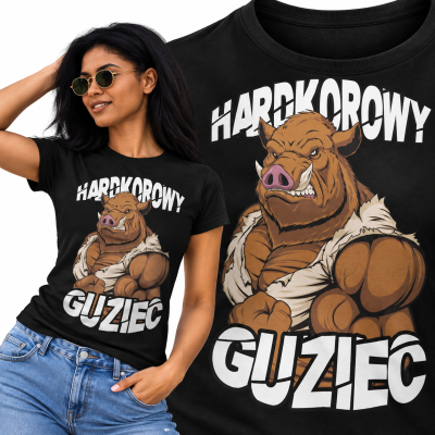 DAMSKA KOSZULKA NA SIŁOWNIĘ  HARDKOROWY GUZIEC